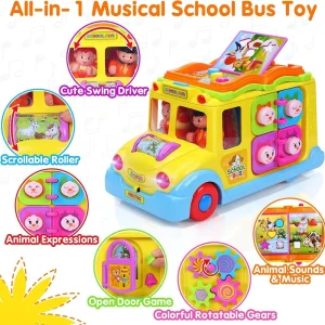 HOLA All-in-1 Musical School Bus Toy 796