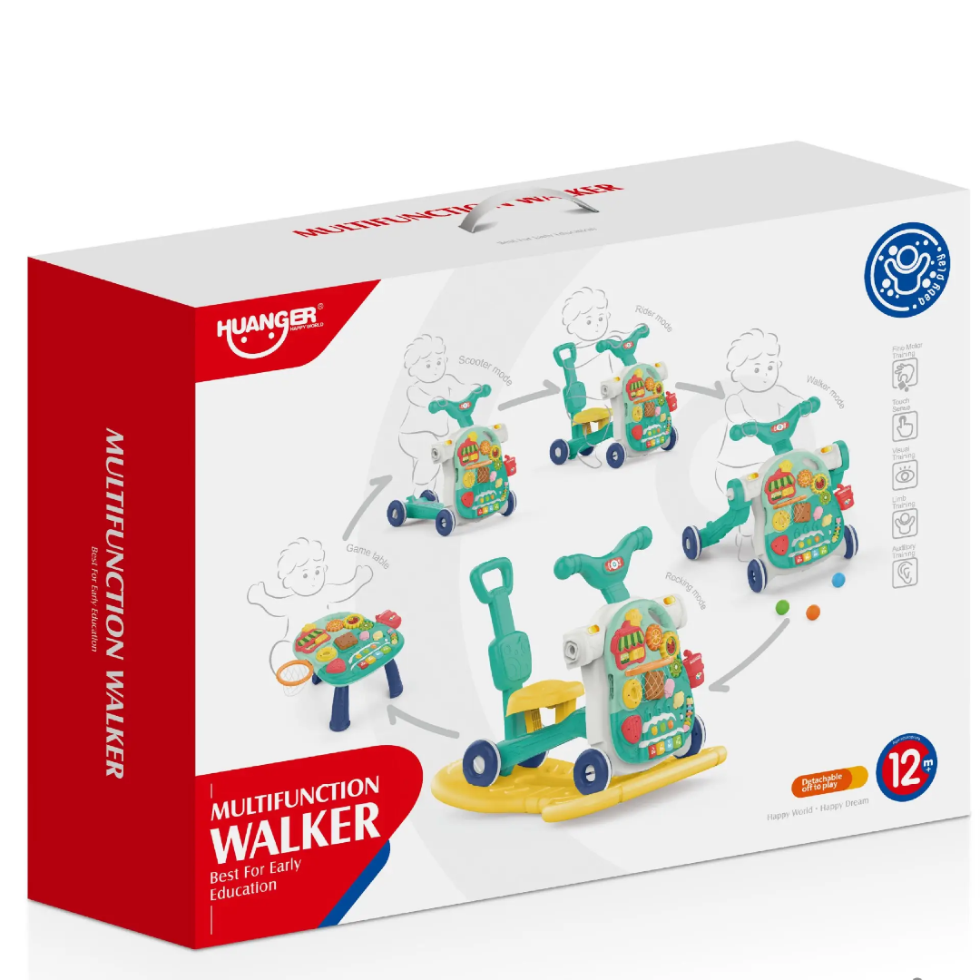 HUANGER 5-in-1 Multi-Function Baby Walker and Activity Center
