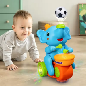 Elephant Musician Drummer: Cute Bump & Go Toy