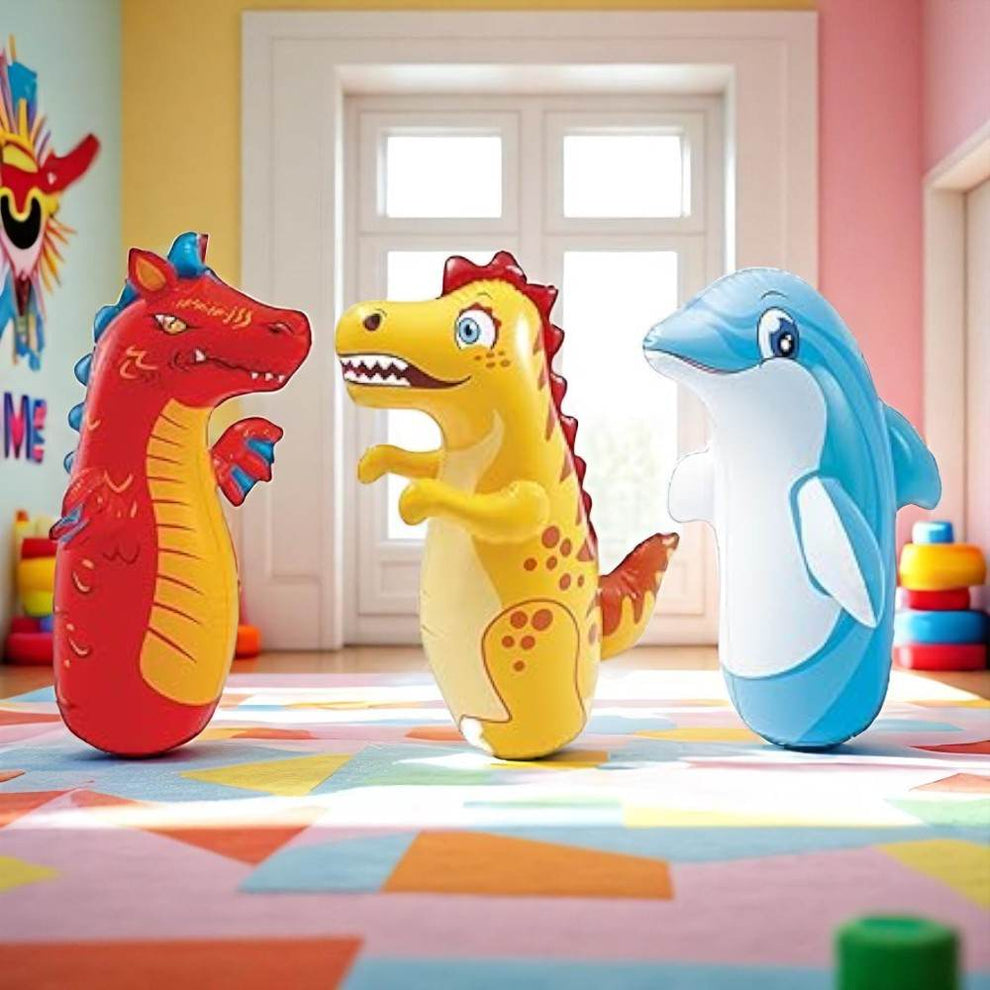 Intex 44669NP Inflatable 3D Bop Bags – Dragon, Dinosaur & Dolphin "Hit Me" Set - Image 2