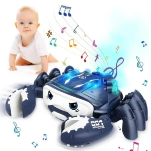 Interactive Walking Escape Crab: Musical Sensing LED Toy for Tummy Time & Toddler Crawling Development