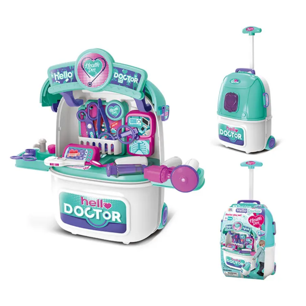 Health Day 2-in-1 "Hello Doctor" Mobile Trolley & Deluxe Medical Playset