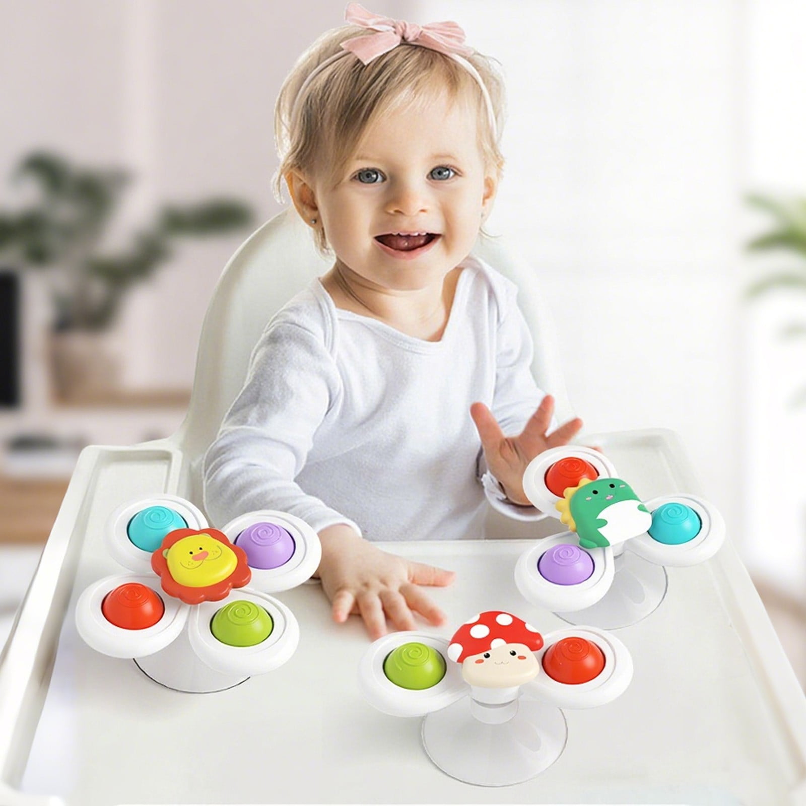 Spin & Pop Trio: Animal-Themed Suction Cup Sensory Spinners - Image 3