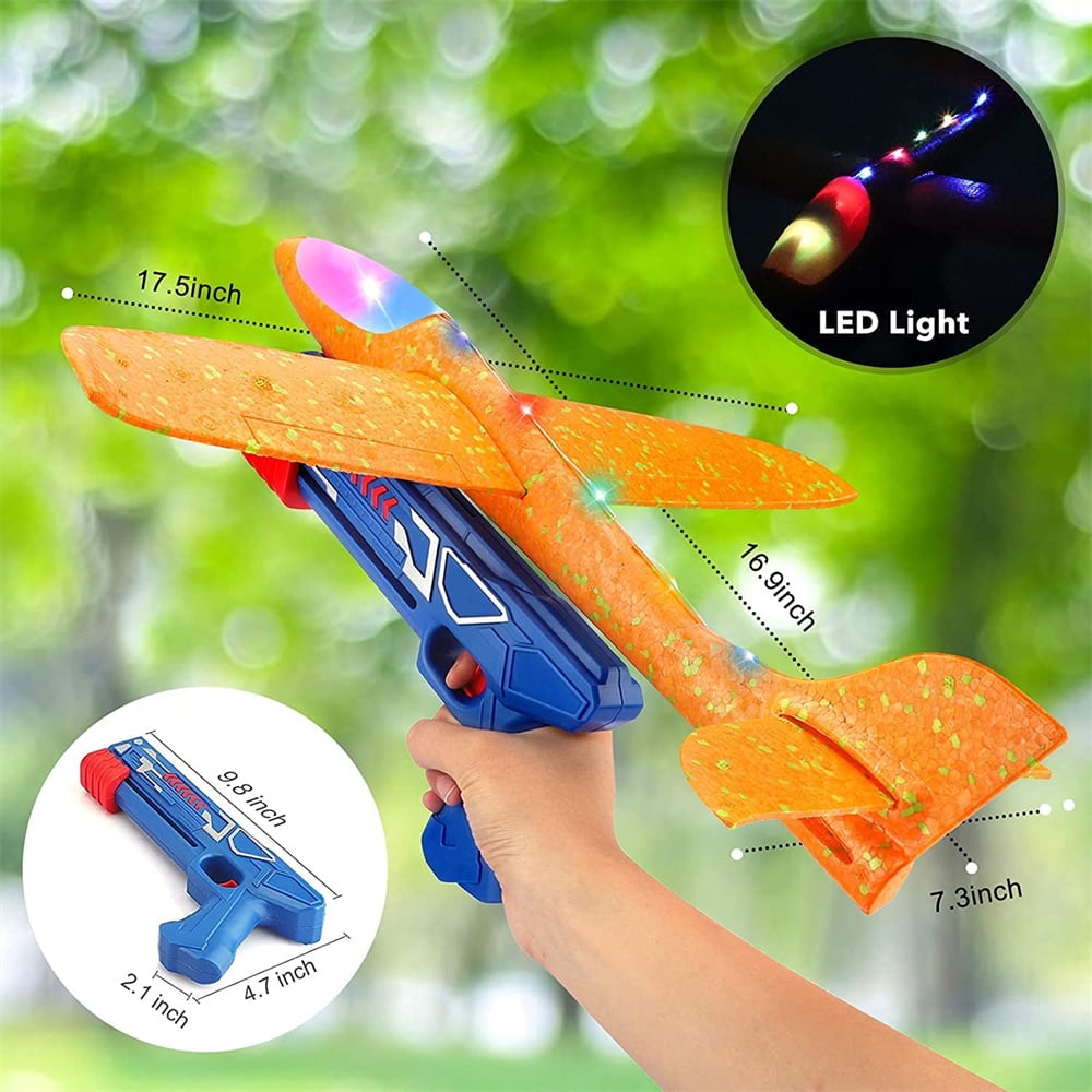 Bluejay 2-Pack LED Foam Airplane Launcher Set: Ultimate Outdoor Flying & Shooting Game