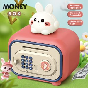 Bunny Guard Electronic ATM Piggy Bank – Password & Fingerprint Simulation Money Box for Kids