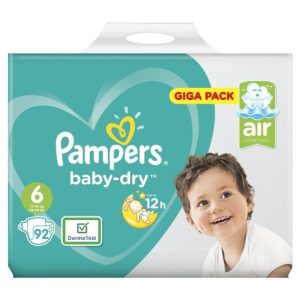 Pampers Baby-Dry Diapers – Size 6 Giga Pack (92 Count)