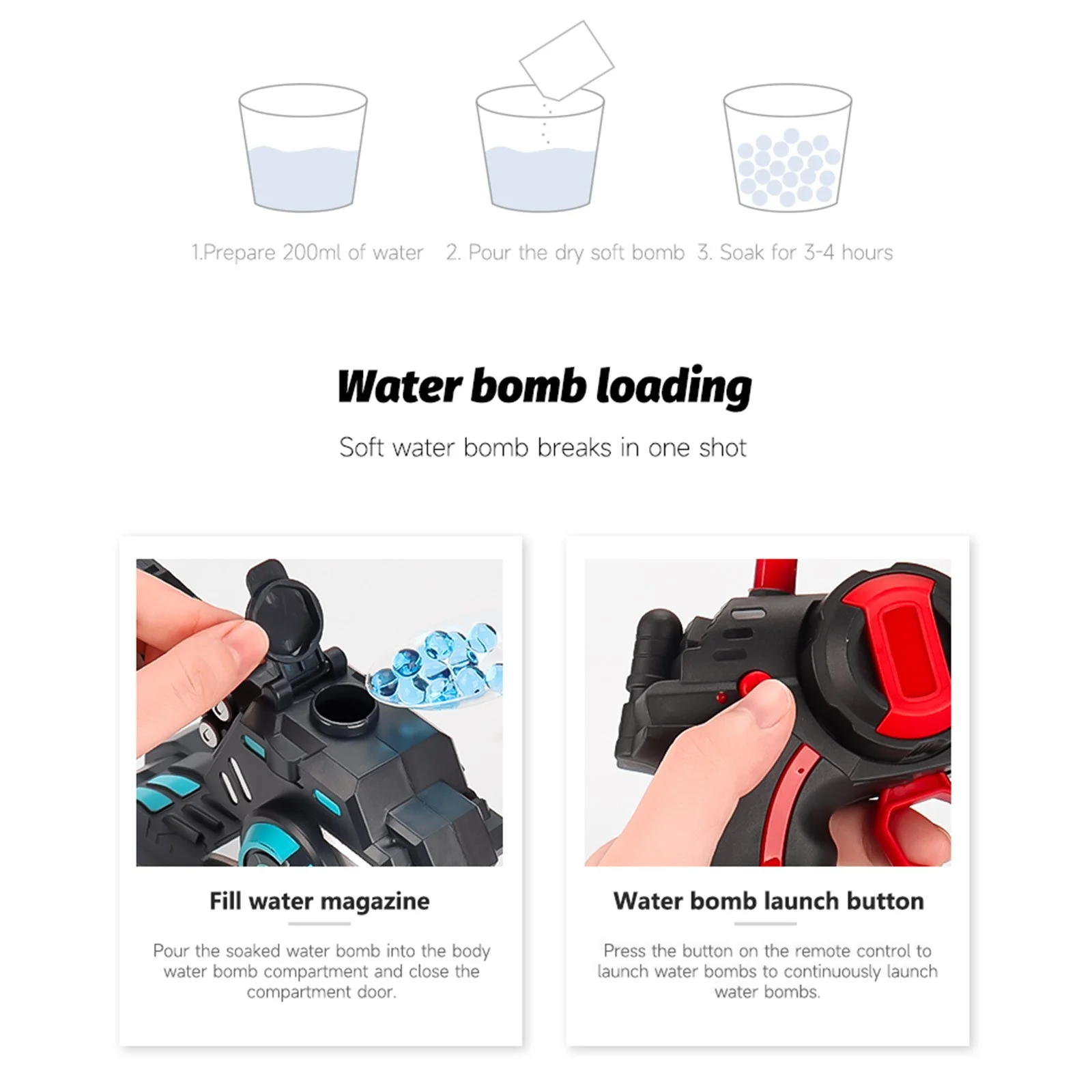 Off-Road RC Battle Tank – High-Speed Remote Control Water Bomb Launcher - Image 2