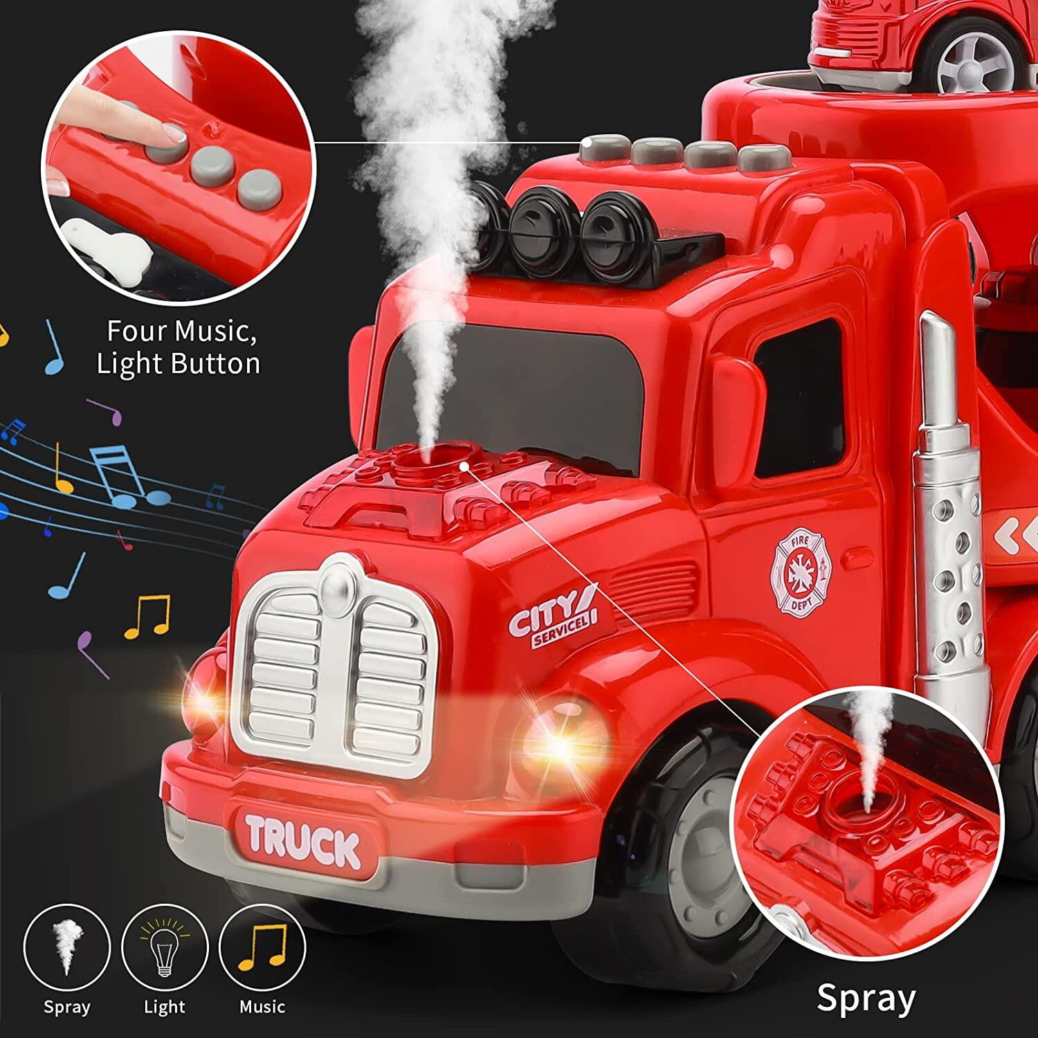 DIY Mist Spray Fire Fighting Vehicle Series Playset - Image 4