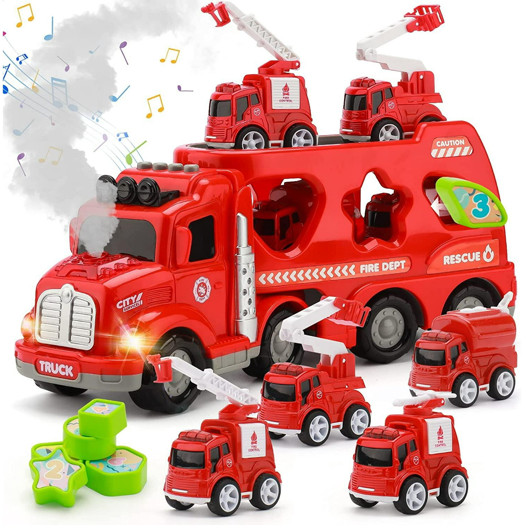 DIY Mist Spray Fire Fighting Vehicle Series Playset