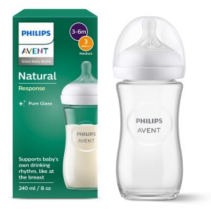 Philips Avent Natural Response Glass Baby Bottle (240ml / 8oz)