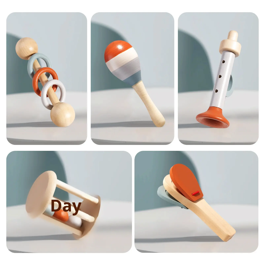 Treehole Wooden Musical Instrument Toy 5-Piece Set - Image 9