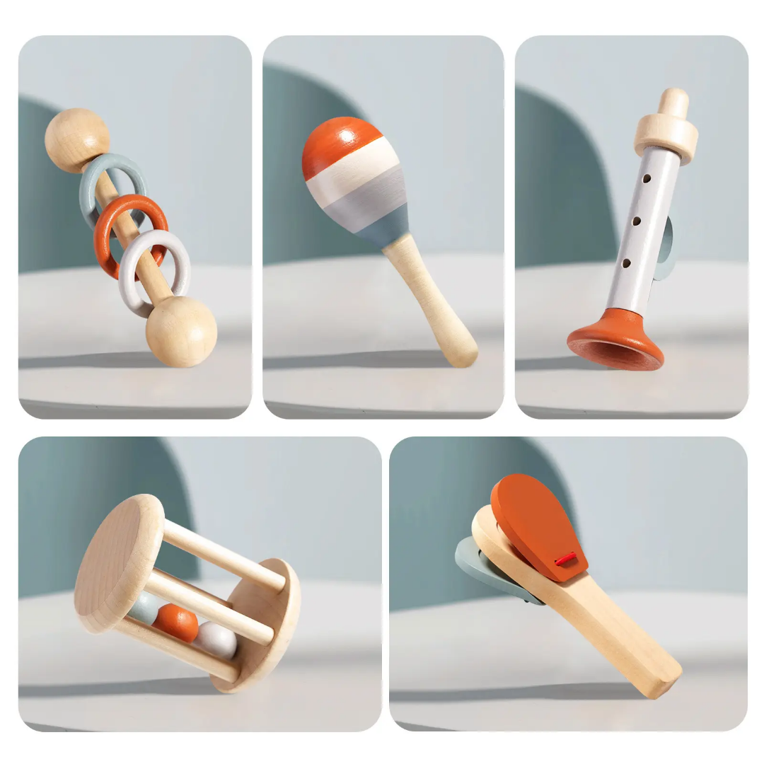 Treehole Wooden Musical Instrument Toy 5-Piece Set - Image 5