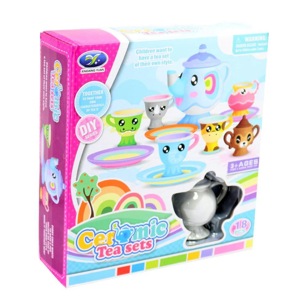১৮ পিস ডিআইওয়াই (DIY) সিরামিক টি সেট – রঙ করার খেলনা - Image 12