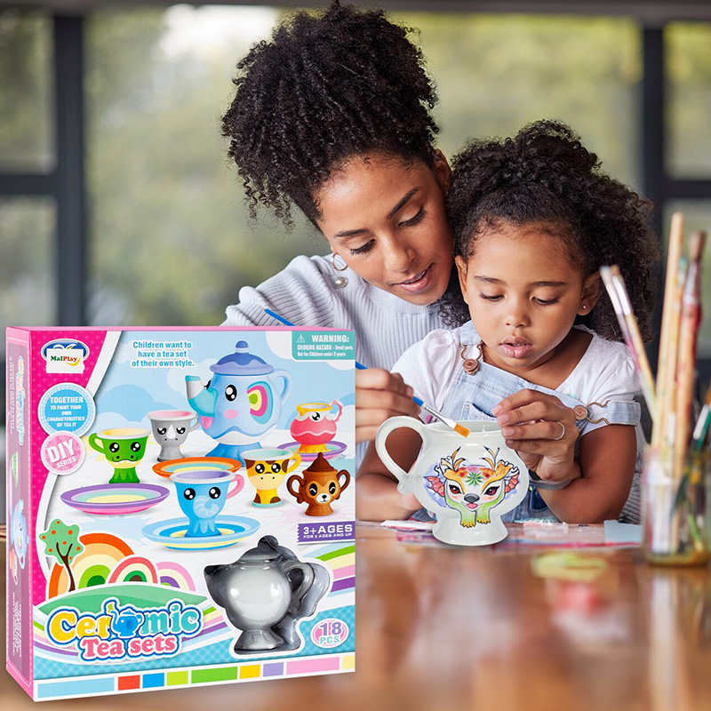 ১৮ পিস ডিআইওয়াই (DIY) সিরামিক টি সেট – রঙ করার খেলনা - Image 10