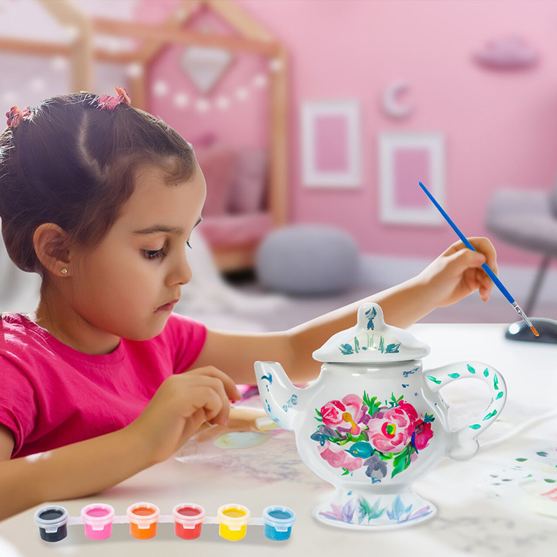 ১৮ পিস ডিআইওয়াই (DIY) সিরামিক টি সেট – রঙ করার খেলনা - Image 8