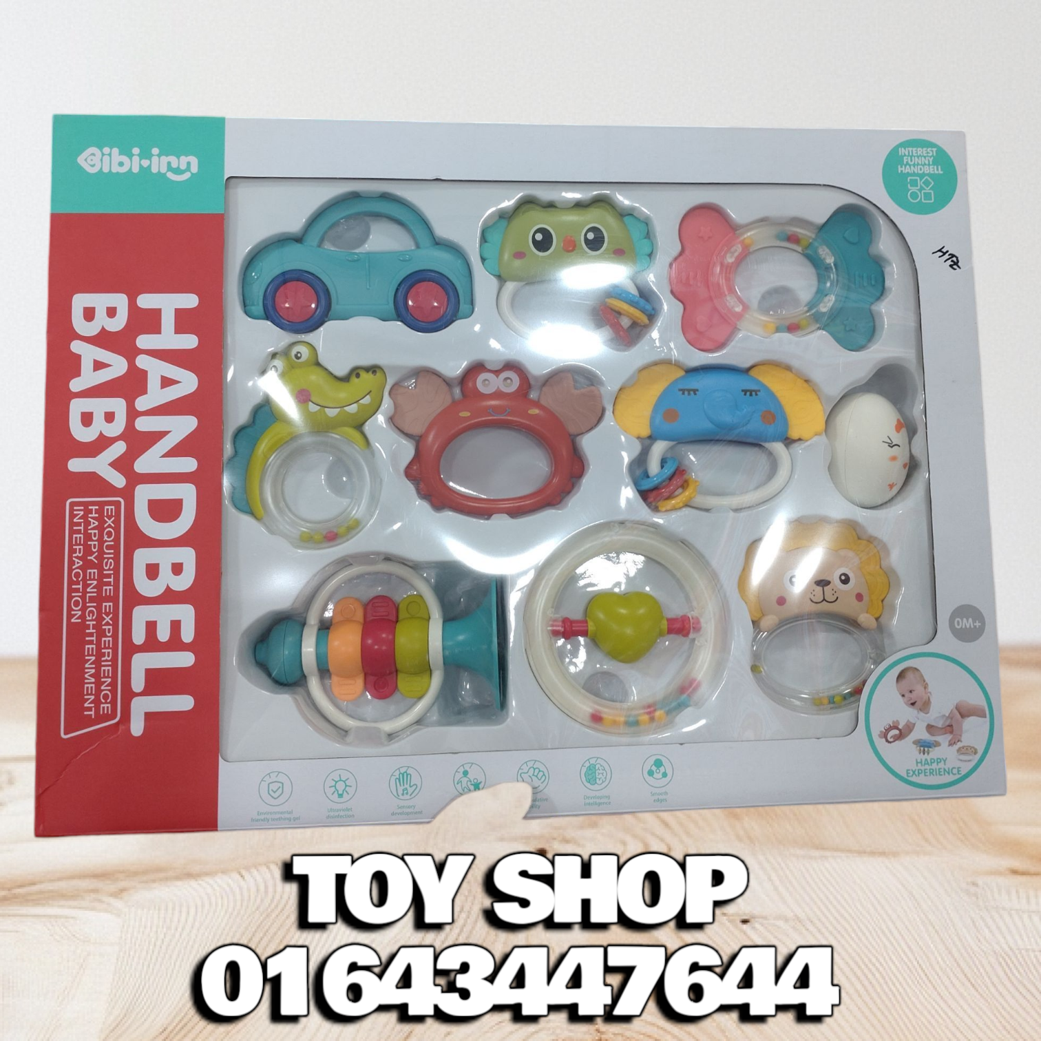 Bibi-inn প্রিমিয়াম ১০ পিস বেবি হ্যান্ডবেল এবং টিথার র্যাটল সেট - Image 9
