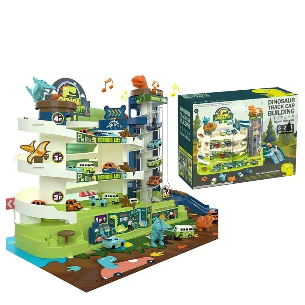 Dinosaur Track Car Building Building - Challenge Parking Game for Kids - Image 12