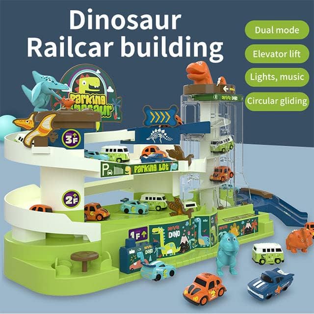 Dinosaur Track Car Building Building - Challenge Parking Game for Kids - Image 11