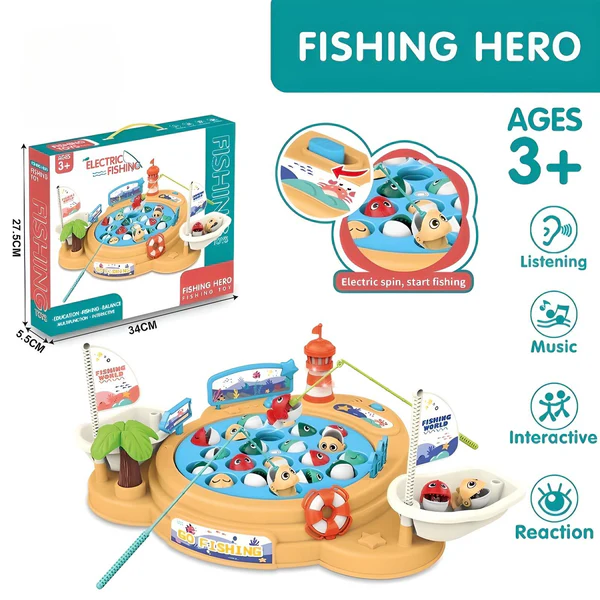 Electric Fishing Hero – Musical Rotating Fishing Toy Set (Model: 156-26C) - Image 11