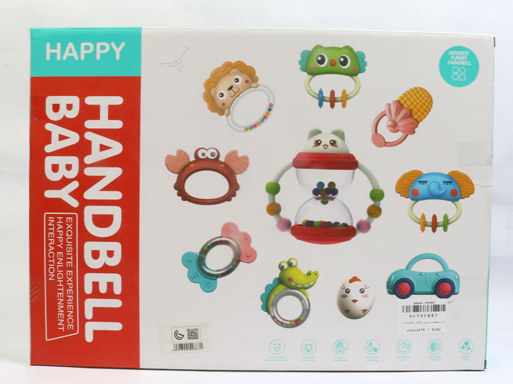 Bibi-inn প্রিমিয়াম ১০ পিস বেবি হ্যান্ডবেল এবং টিথার র্যাটল সেট - Image 2