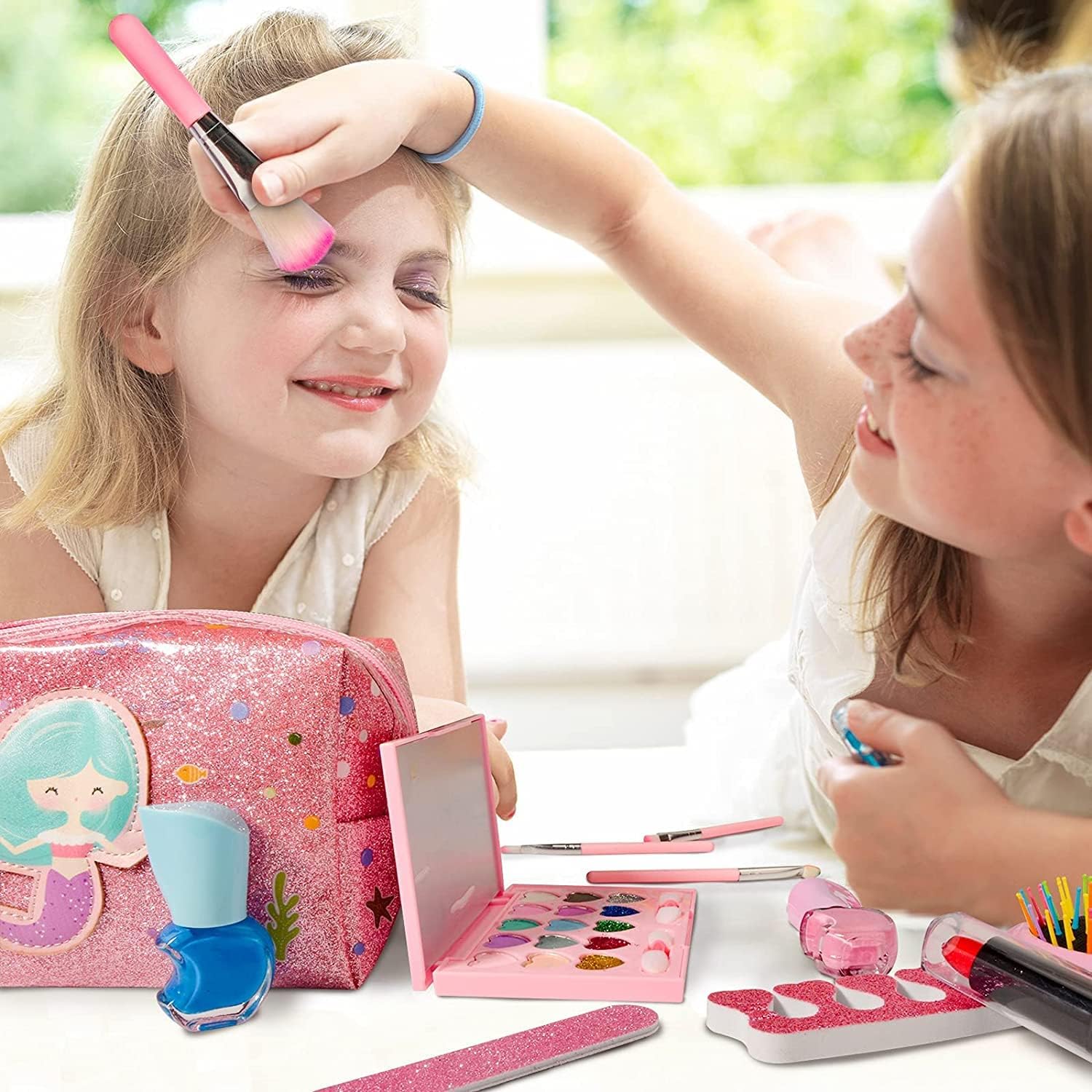 বাচ্চাদের জন্য অল-ইন-ওয়ান বিউটি মেকআপ ব্যাগ সেট - Image 7