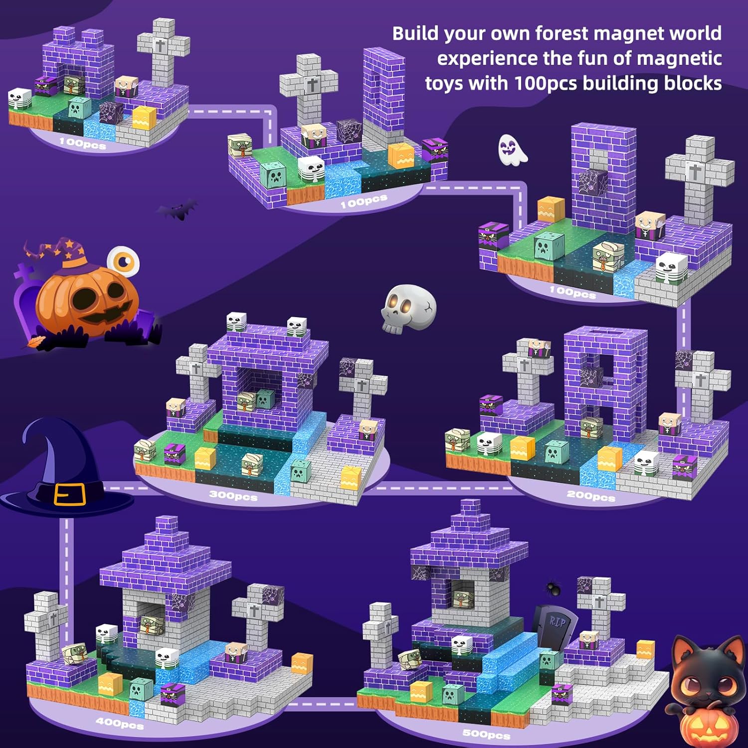 Magnet Cube Zone: Halloween Edition - 100 Pcs - Image 8