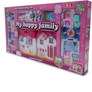 BGL "My Happy Family" Doll House Play Set – Interactive Home with Sound, Lights, Furniture, and Figures