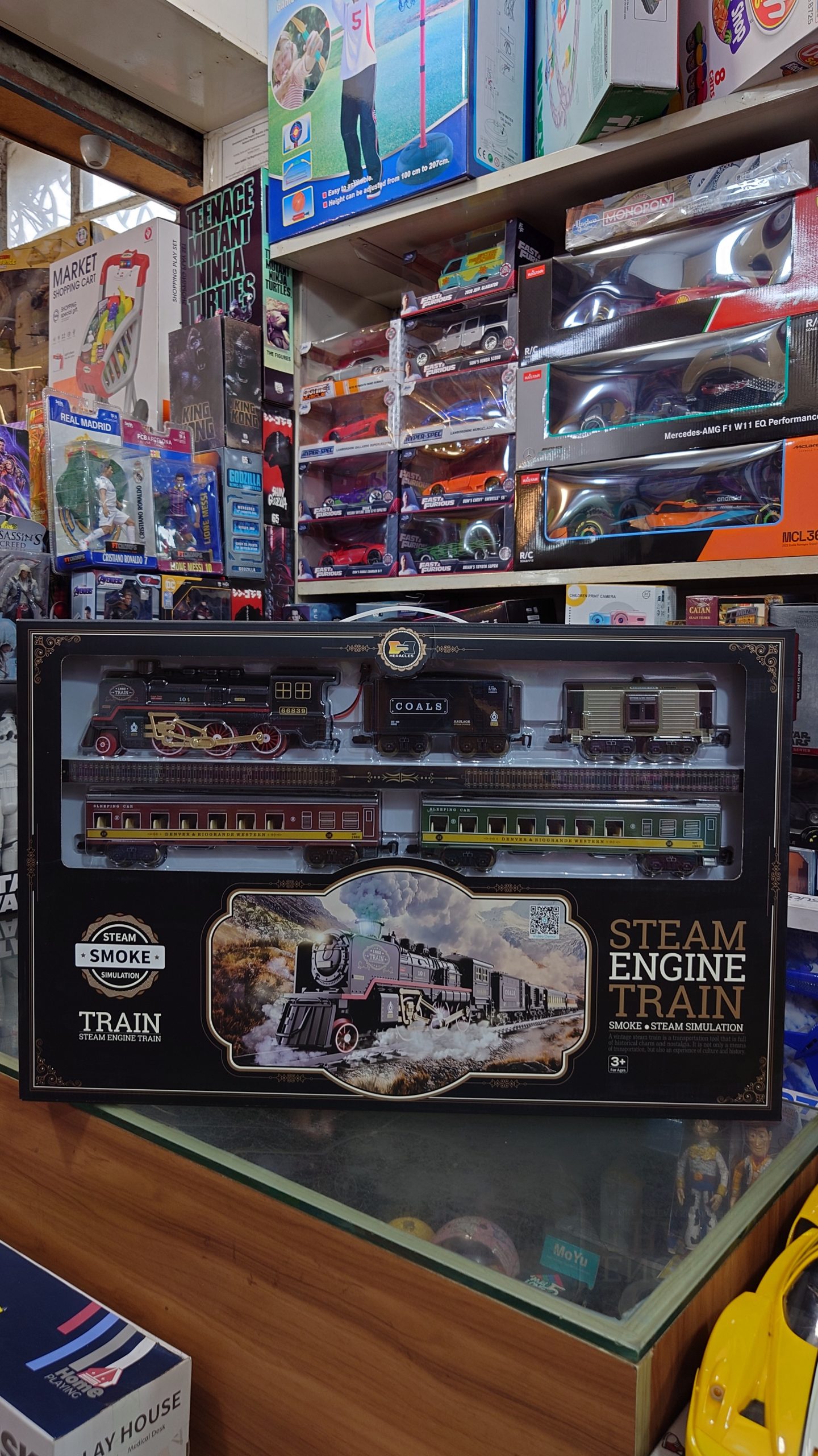 Classic Steam Engine Train Set with Smoke & Steam Simulation - Image 2
