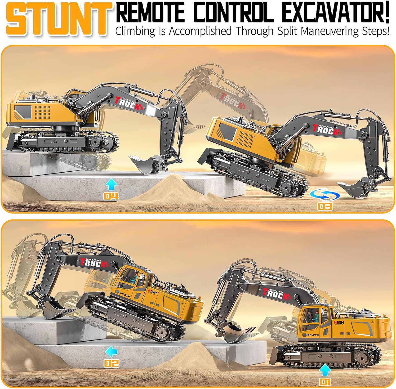 Engineering Team: 11/13 Channel Remote Control Alloy Excavator with Spray Function - Image 12