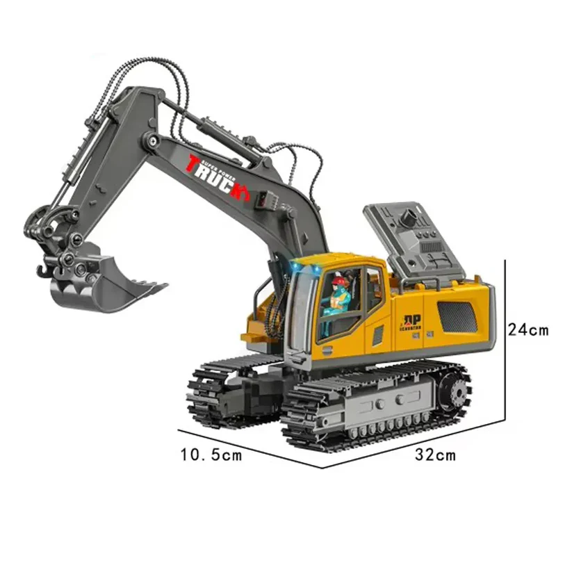 Engineering Team: 11/13 Channel Remote Control Alloy Excavator with Spray Function - Image 7