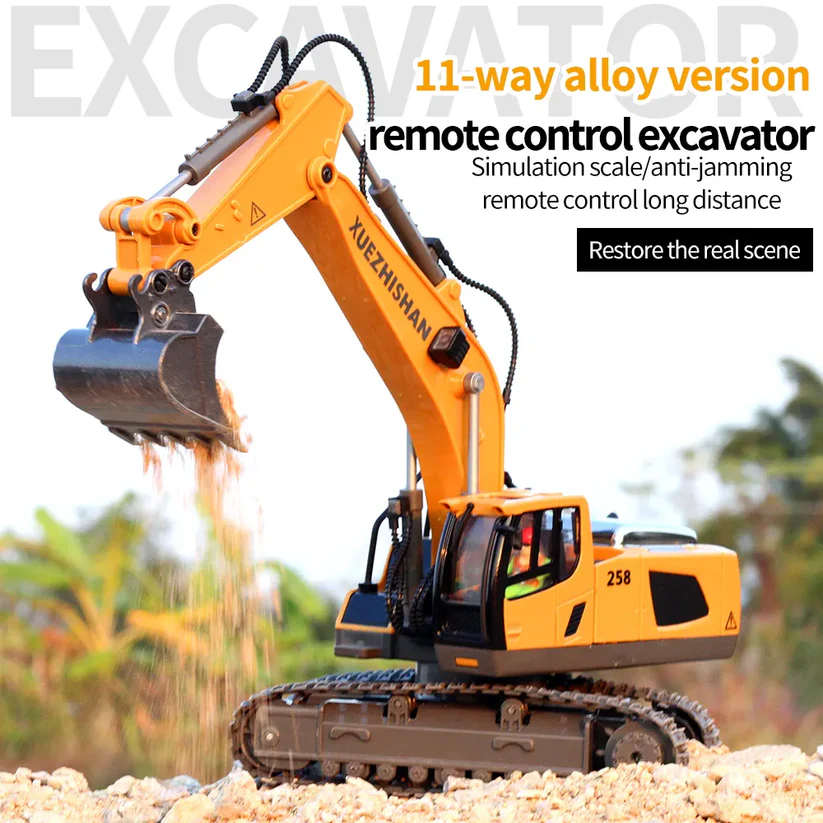 Engineering Team: 11/13 Channel Remote Control Alloy Excavator with Spray Function - Image 10
