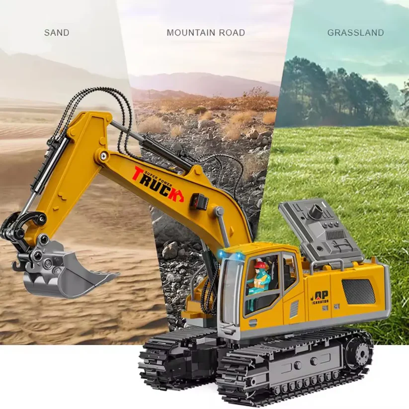 Engineering Team: 11/13 Channel Remote Control Alloy Excavator with Spray Function - Image 2