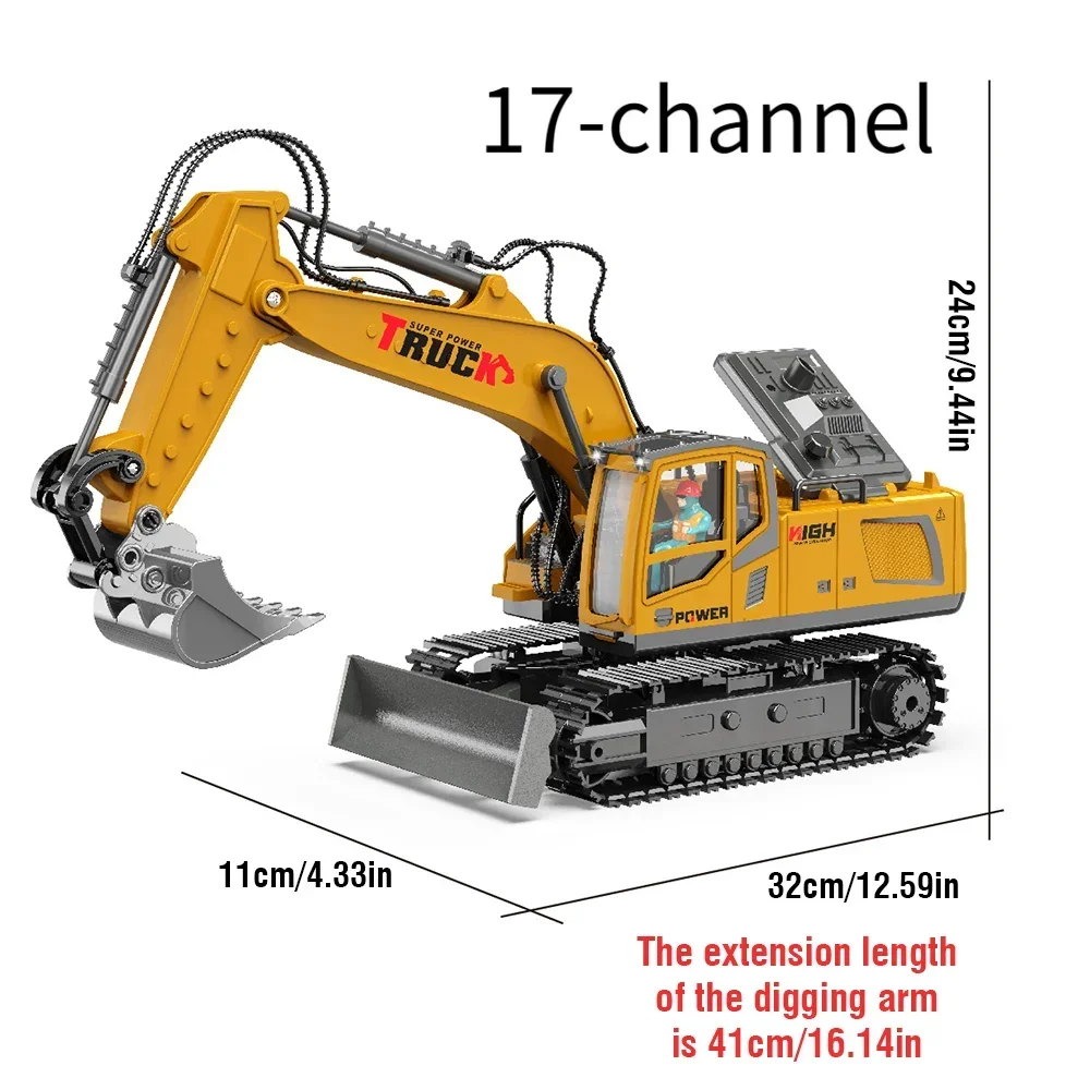 Engineering Team: 11/13 Channel Remote Control Alloy Excavator with Spray Function - Image 15