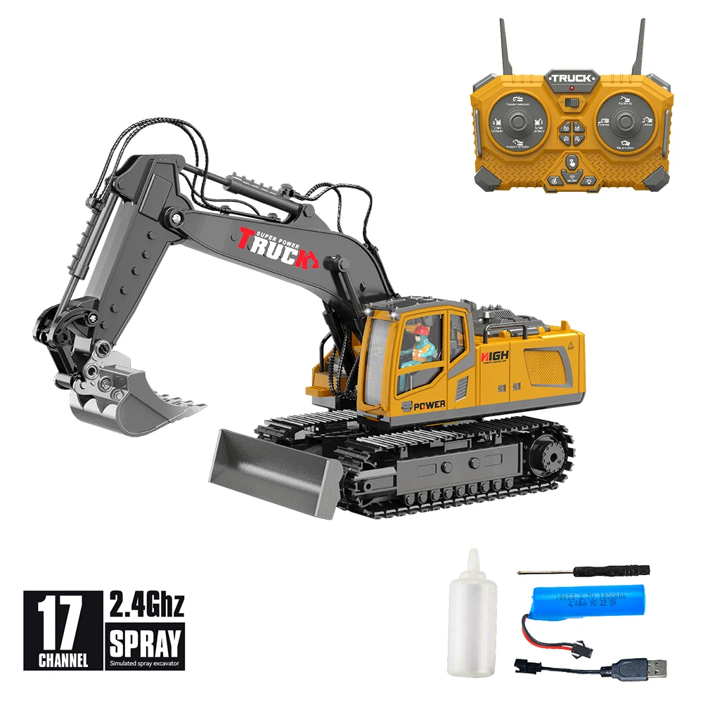 Engineering Team: 11/13 Channel Remote Control Alloy Excavator with Spray Function - Image 14