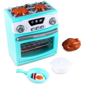 Play At Home: Realistic Electronic Kitchen Oven & Stove Toy Set with Lights and Sound