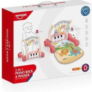 HUANGER 2-in-1 Baby Piano Play Gym & Activity Walker