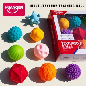 Huanger Multi-Textured Sensory Ball Set – 8 Piece Early Education Development Kit