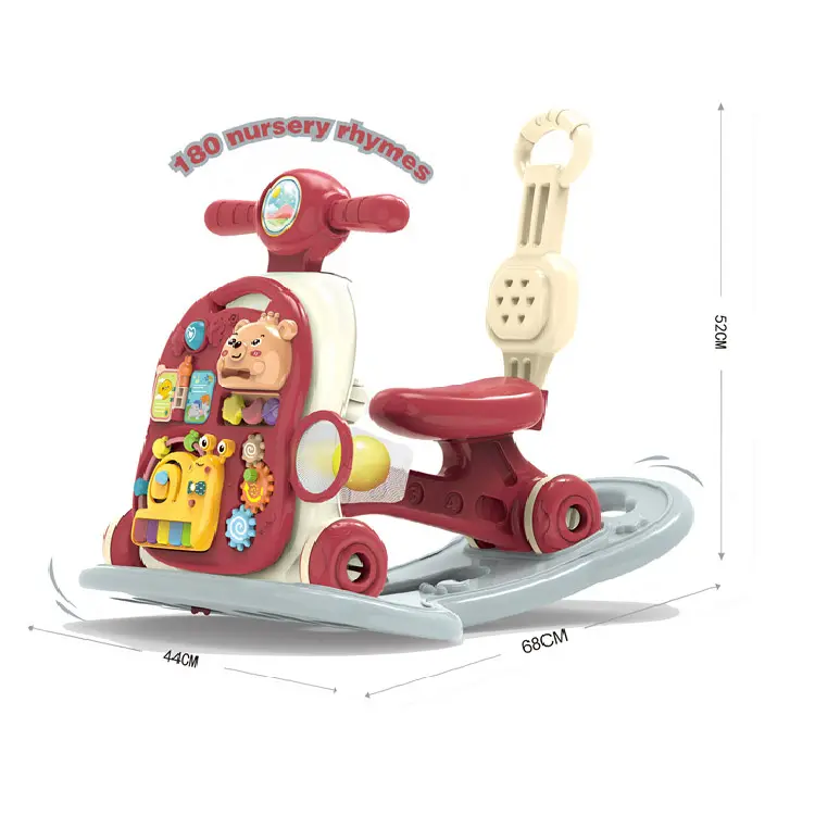 6-in-1 Multi-functional Baby Rocking Car & Walker with Music & Lights - Image 3