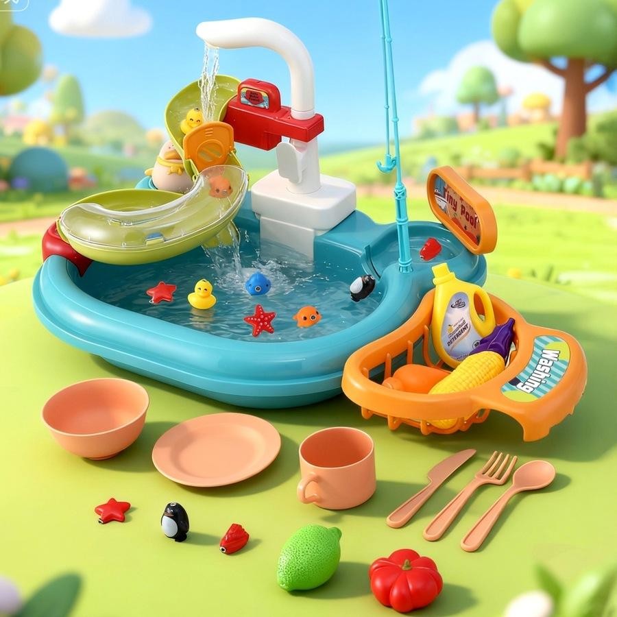 Dream DIY 2-in-1 Kitchen Sink & Fishing Play Pool Set - Image 11