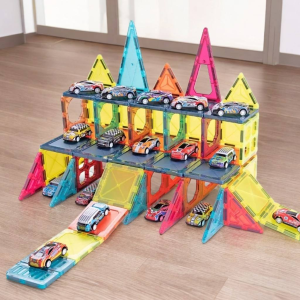 JK 102-Piece Magnetic Building Blocks & Metal Car DIY Playset