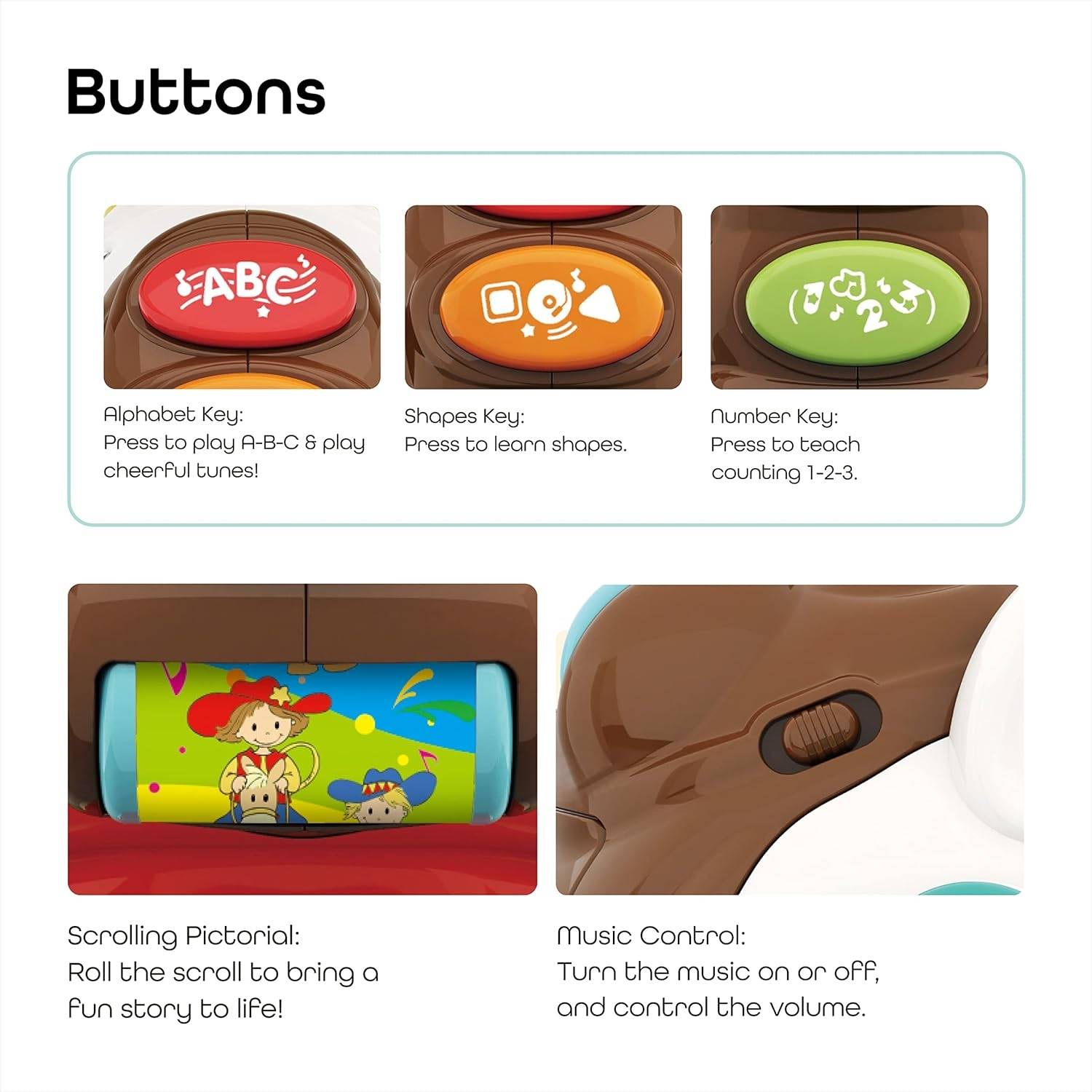 Hola 2-in-1 Rocking & Ride-on Pony Activity Center - Image 6