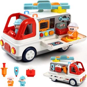 2-in-1 Interactive Rescue Ambulance Medical Play Set with Lights & Sounds