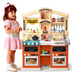 Home Chef Grand Bistro: 2-Sided Interactive Play Kitchen with Real Steam & Running Water