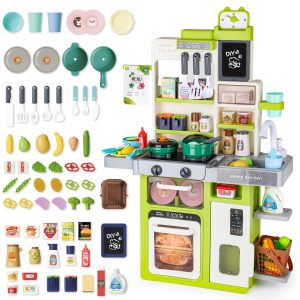 Premium Green Home Kitchen Playset: Mega Interactive Cooking Station with 63+ Accessories