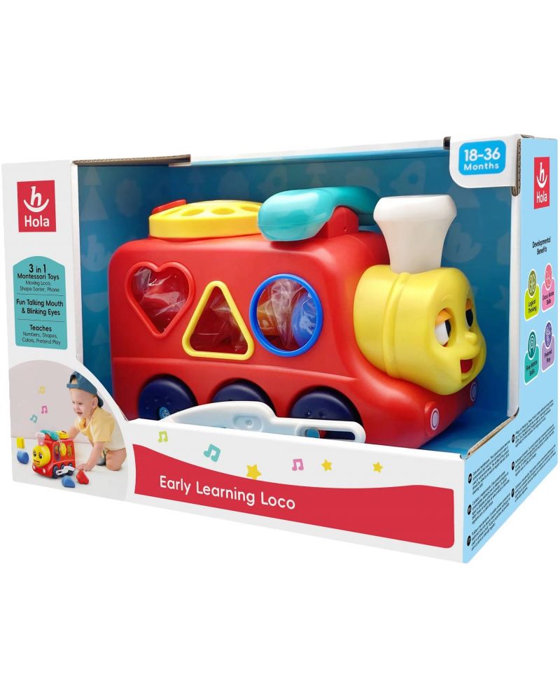 Hola Toys 3-in-1 Early Learning Loco (Interactive Shape Sorter & Musical Train)