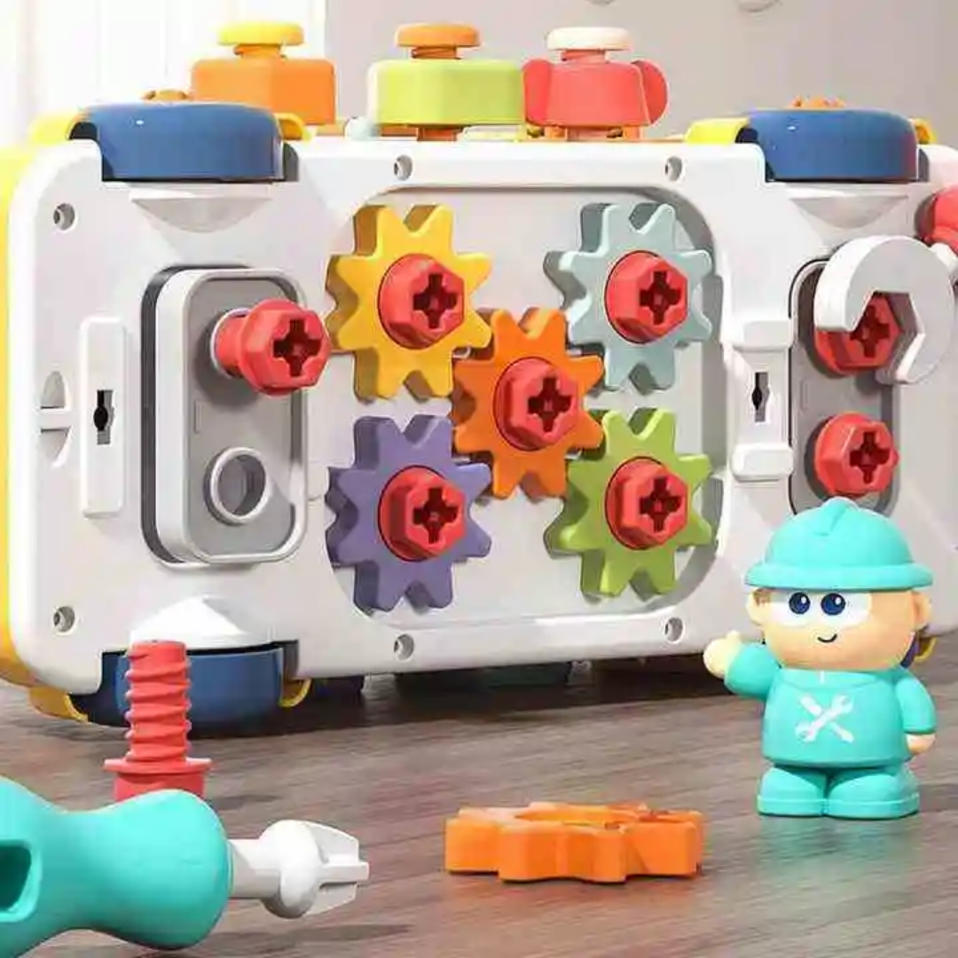 Little Builder's 5-in-1 Multifunctional Activity School Bus - Image 14