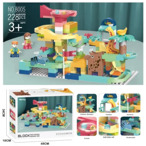 Dino Park Marble Run & Building Block Set (228 Pieces)