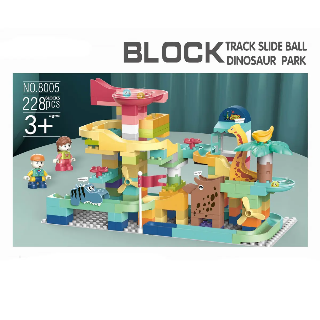 Dino Park Marble Run & Building Block Set (228 Pieces) - Image 4
