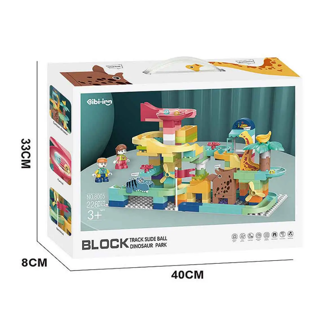 Dino Park Marble Run & Building Block Set (228 Pieces) - Image 2