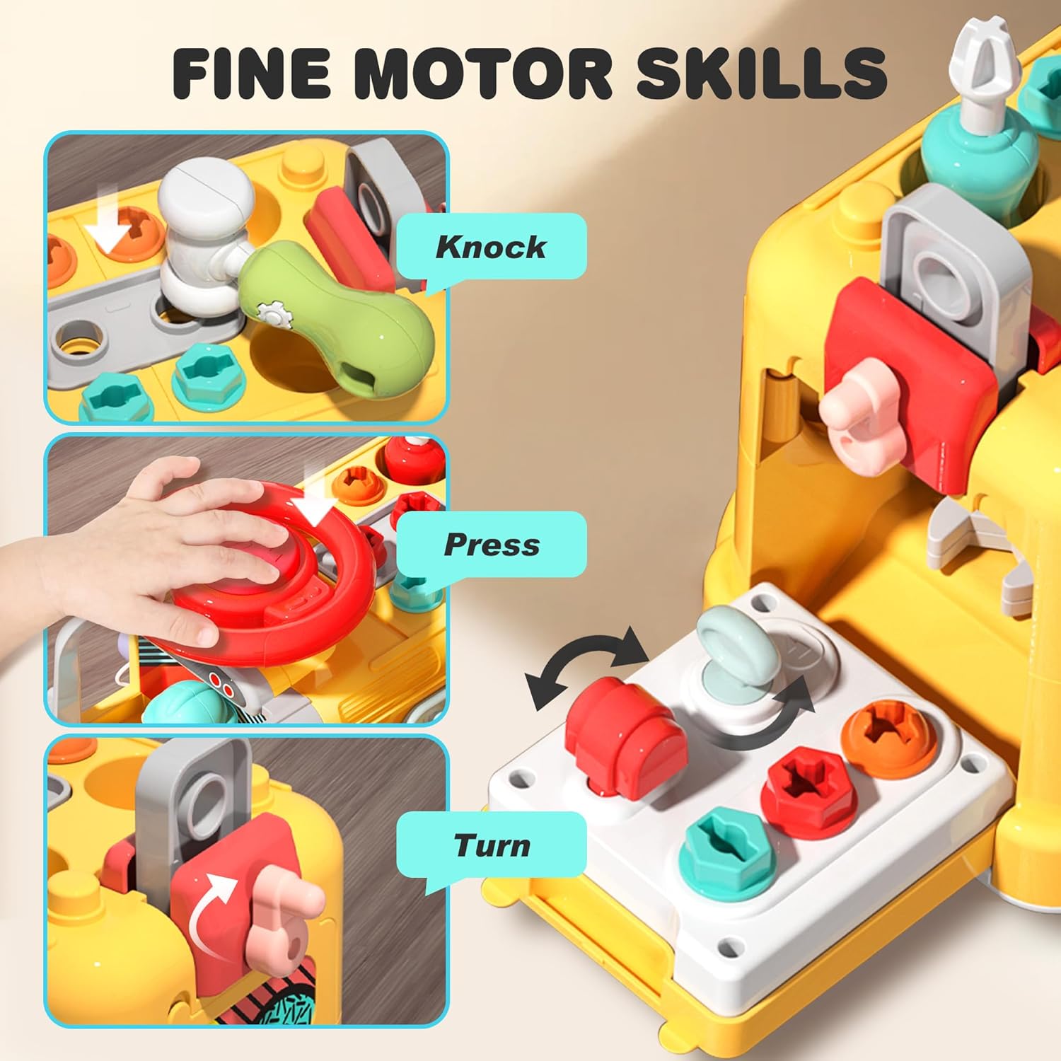 Little Builder's 5-in-1 Multifunctional Activity School Bus - Image 7